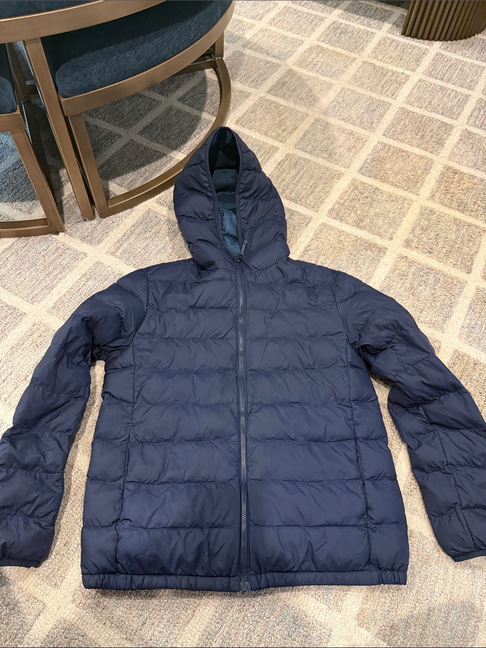 Uniqlo Navy Hooded Kids Puffer Jacket